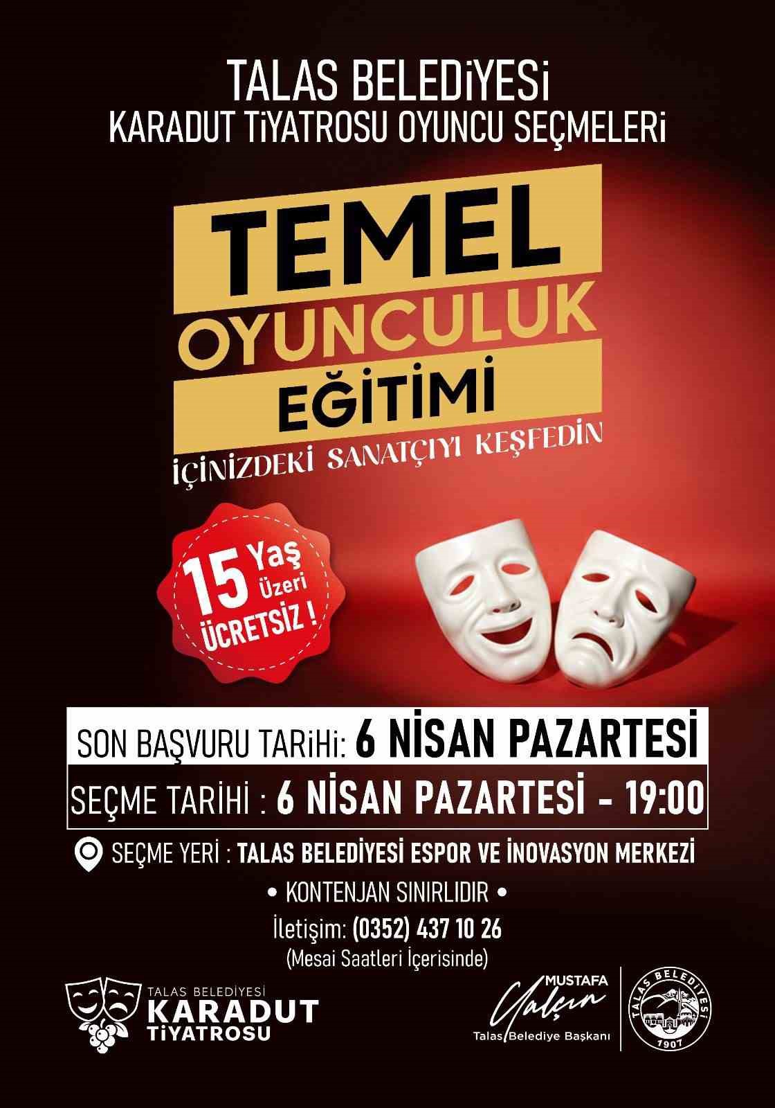 Karadut Tiyatrosu’na yeni yetenekler için son çağrı
Karadut Tiyatrosu’na yeni yetenekler için son çağrı