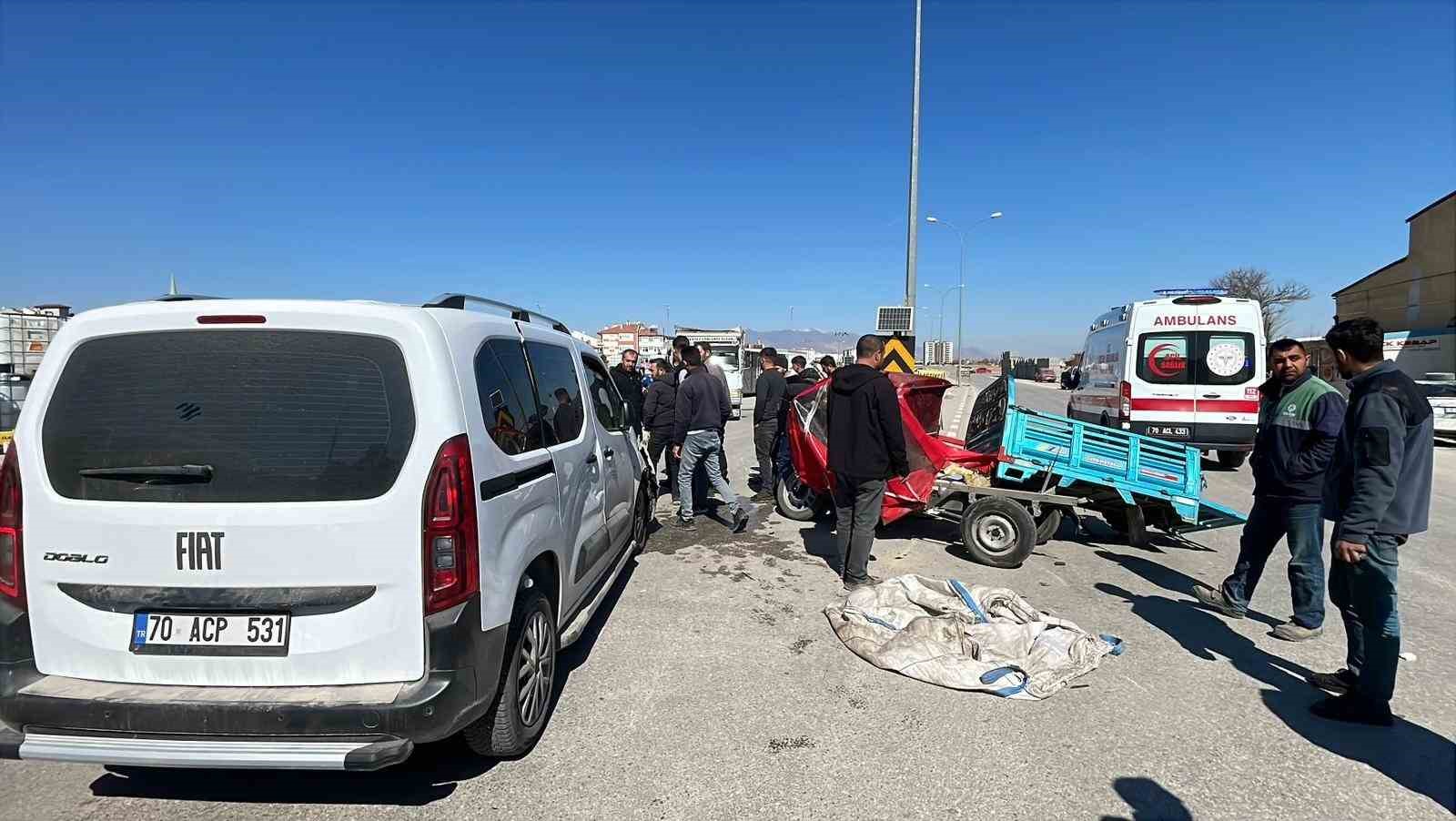 Karaman’da bir kişinin ağır yaralandığı kaza anı kamerada
