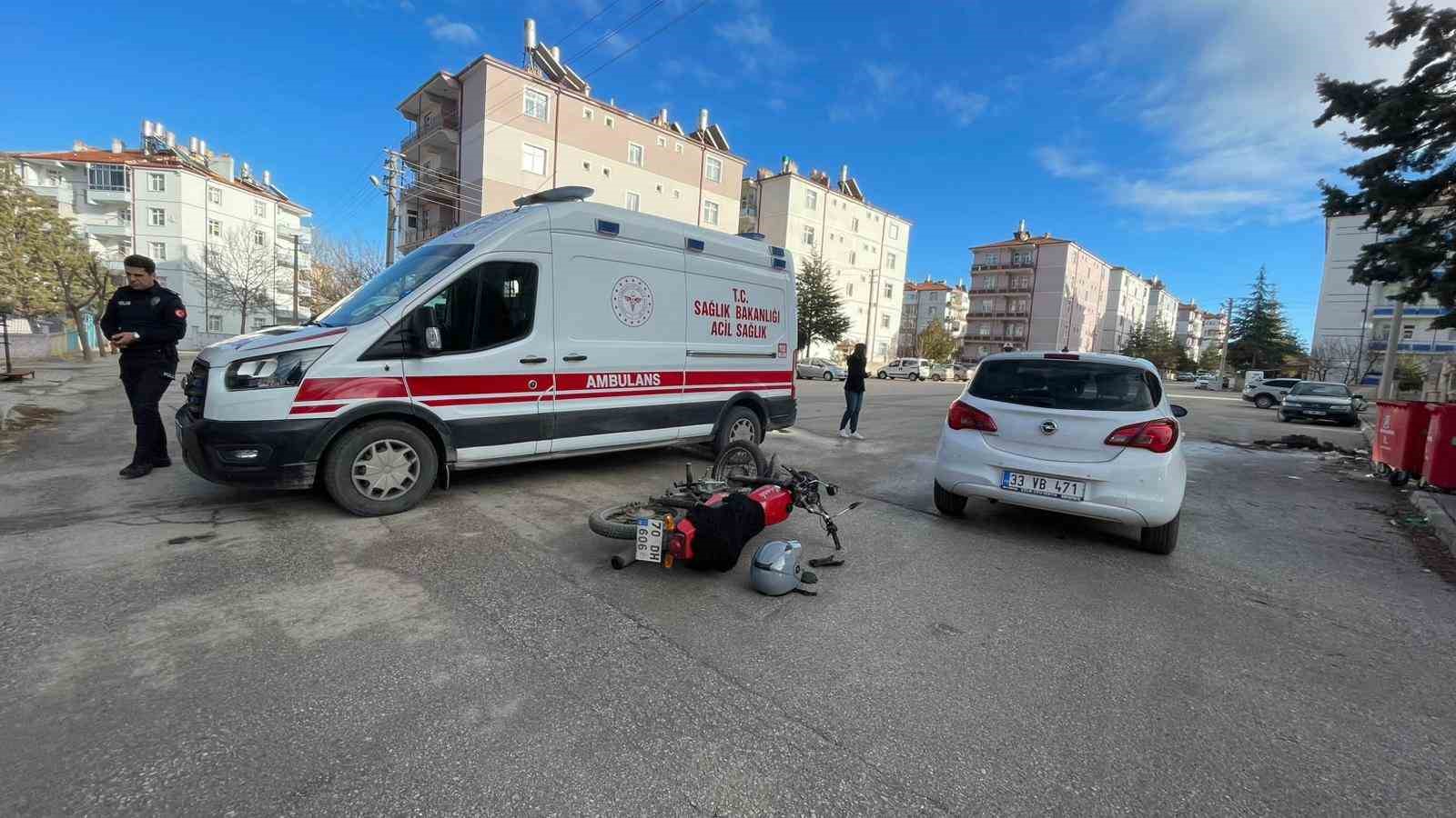Karaman’da otomobil ile motosiklet çarpıştı
