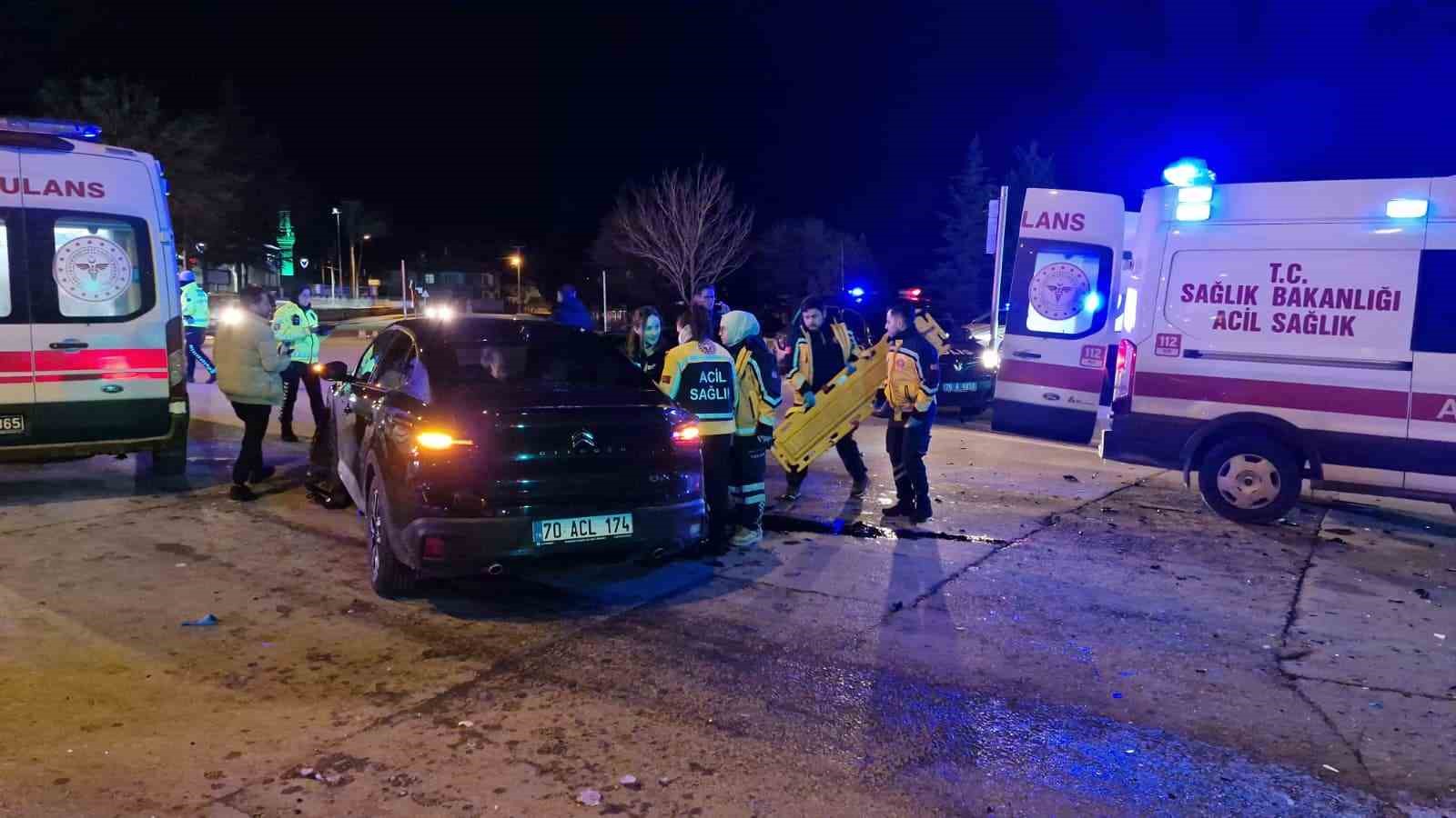 Karaman’da polisten kaçan şüpheliler kaza yaptı: 3 yaralı

