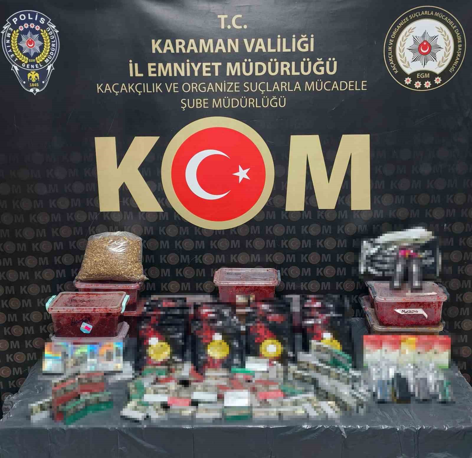 Karaman’da uyuşturucu ve kaçak tütün ele geçirildi: 3 tutuklama
