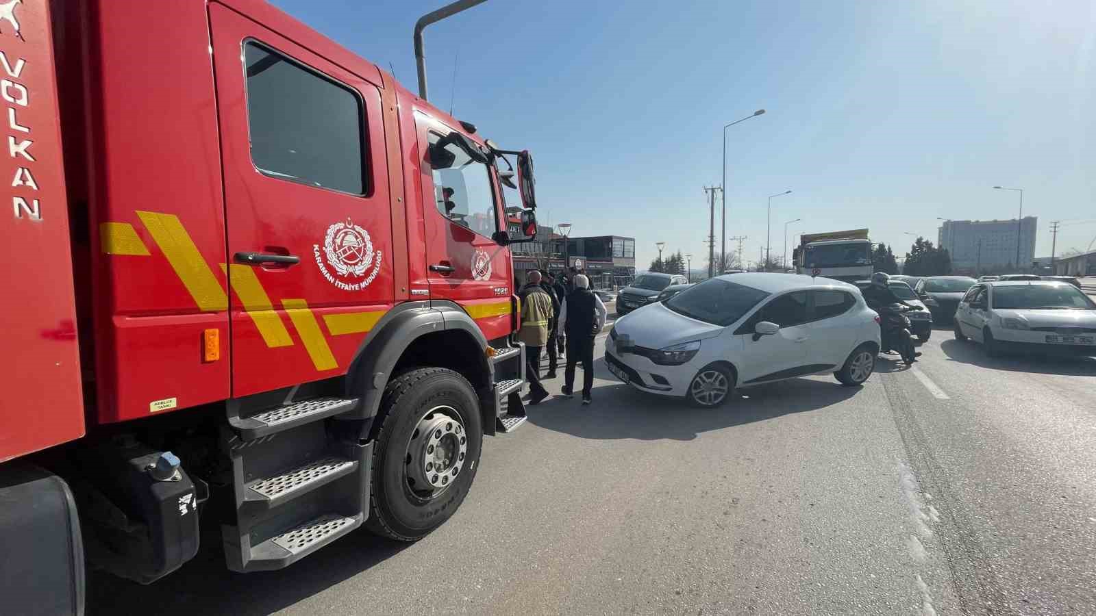 Karaman’da yaşanan kaza ucuz atlatıldı
