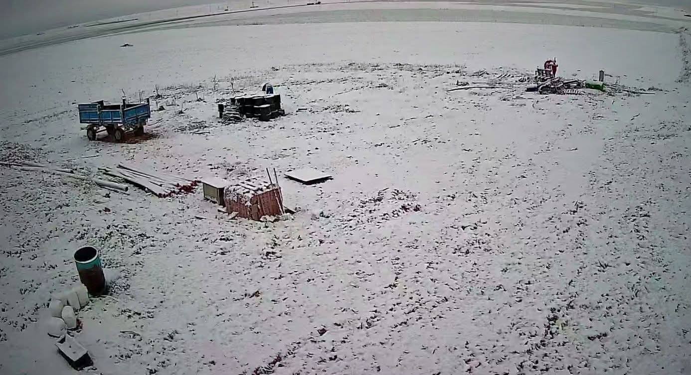 Karapınar’da nisan ayında kar yağışı
