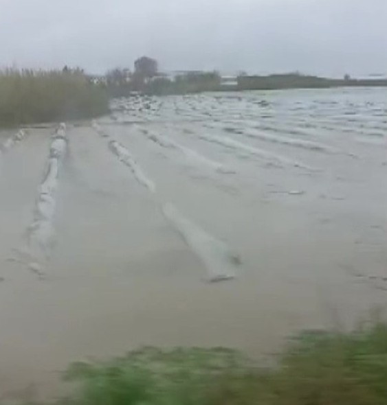 Karataş’ta sağanak hayatı felç etti: Yollar ve tarlalar göle döndü
