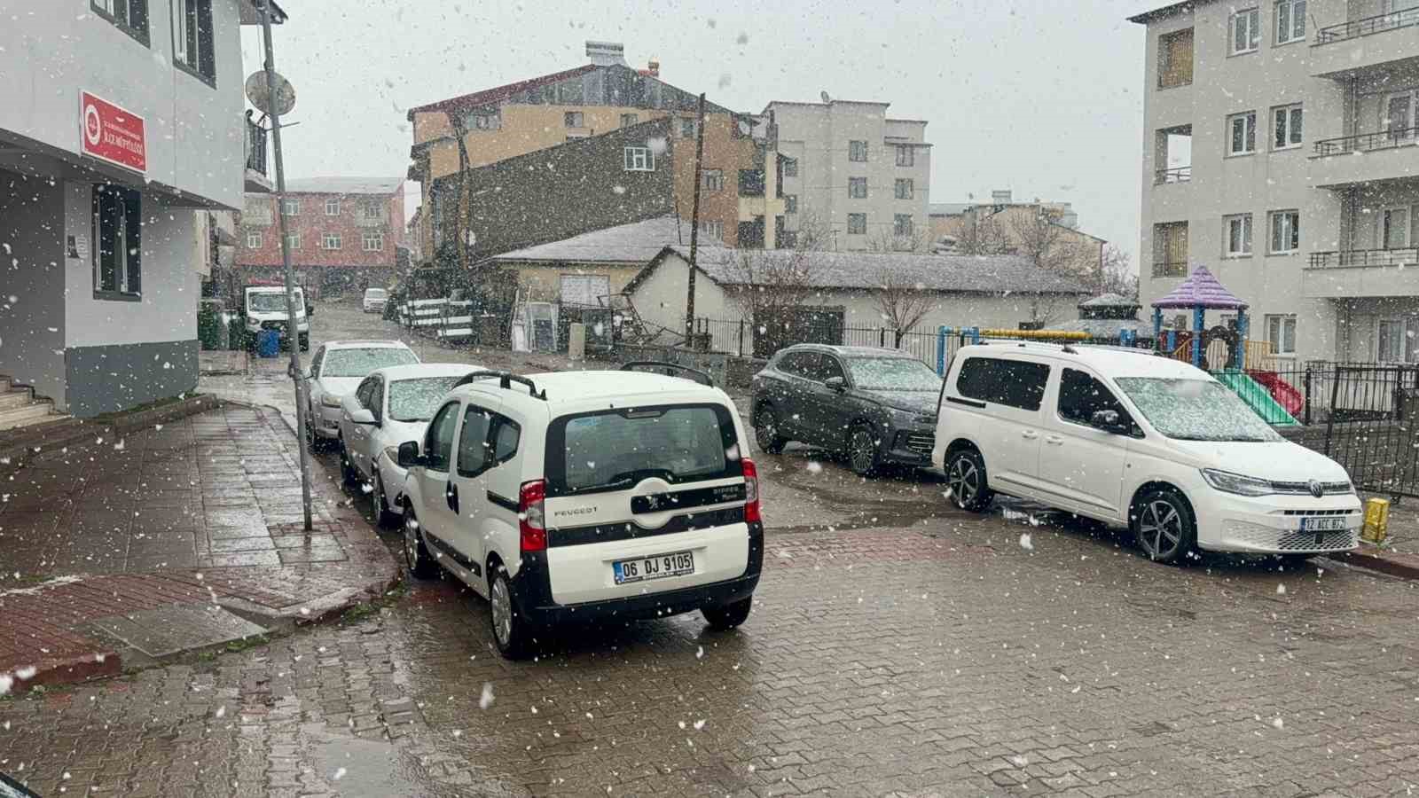 Karlıova’da nisan karı etkili oldu
