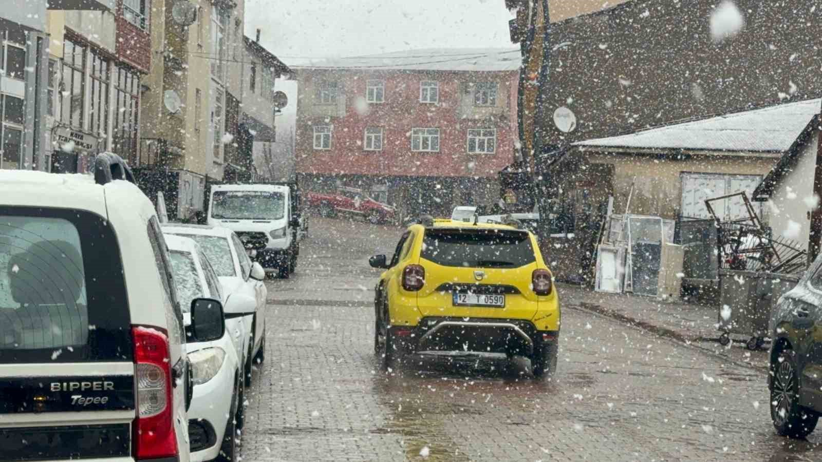 Karlıova’da nisan karı etkili oldu
