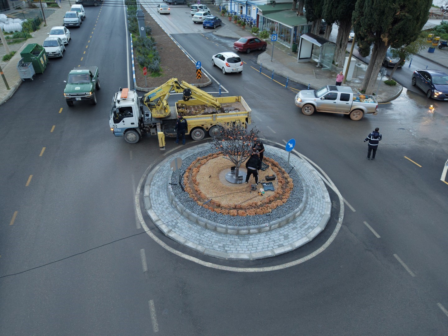 Kavşak düzenleme çalışması tamamlandı
