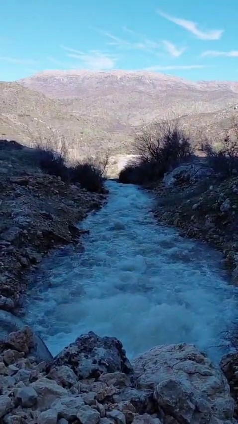 Kayalık alandan sular çıktı
