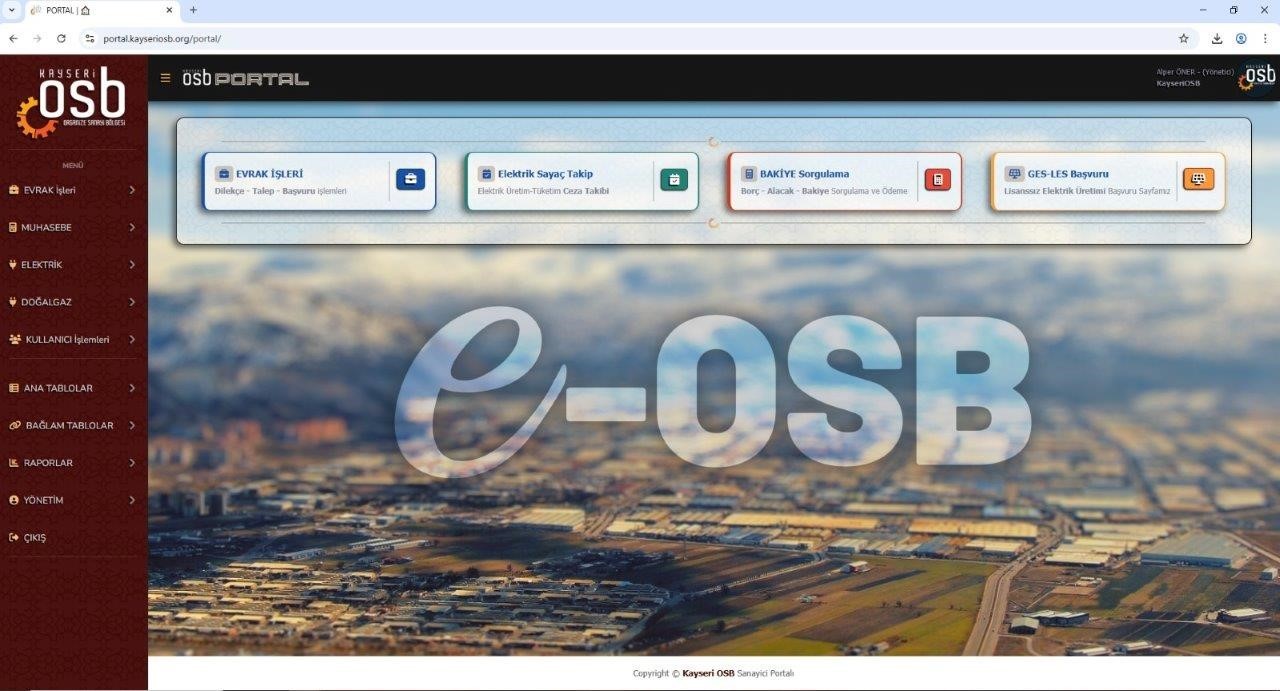 Kayseri OSB sanayicisi E-OSB portalını sevdi
