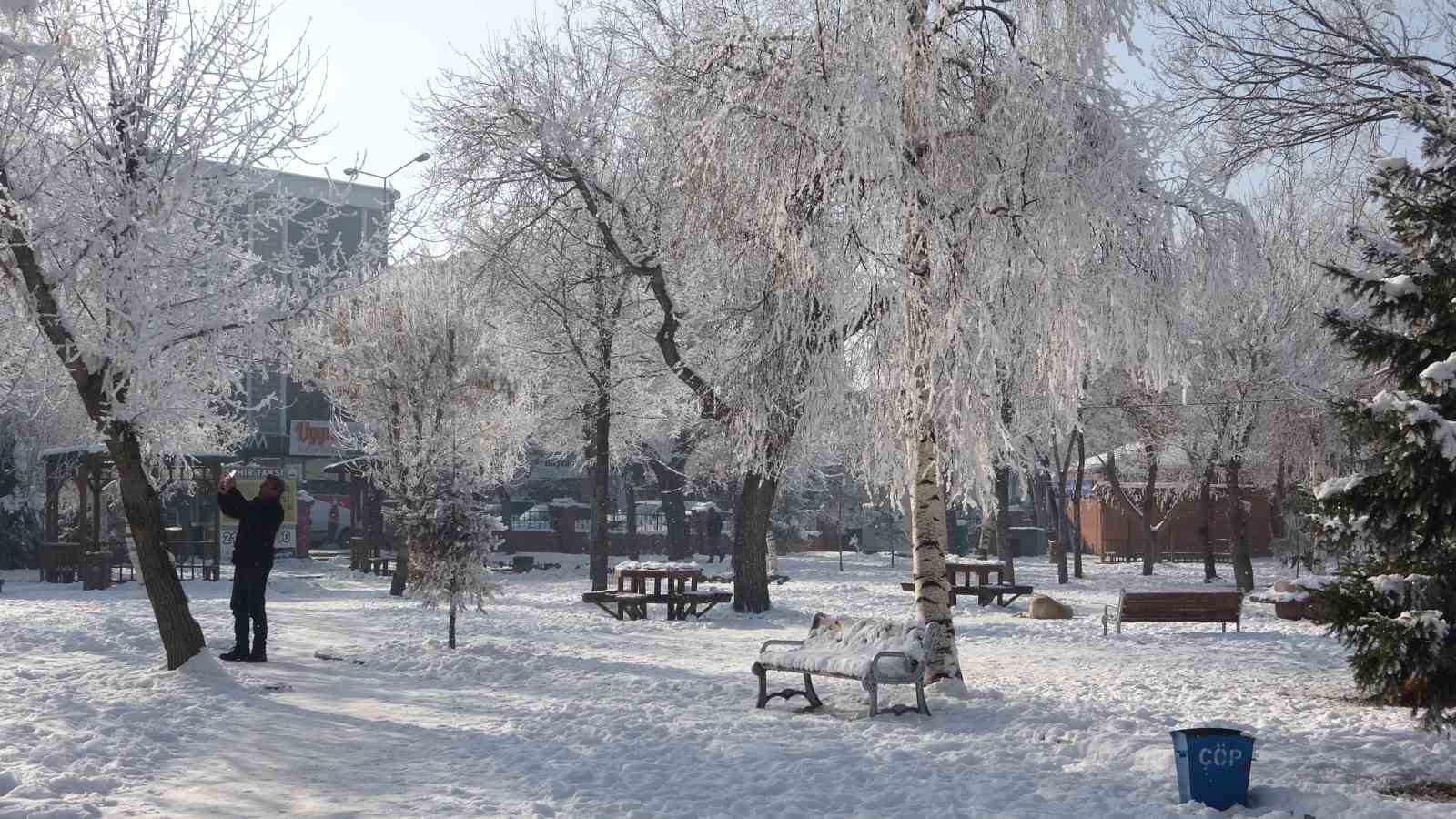 Kırağı sonrası görsel şölen oluştu
