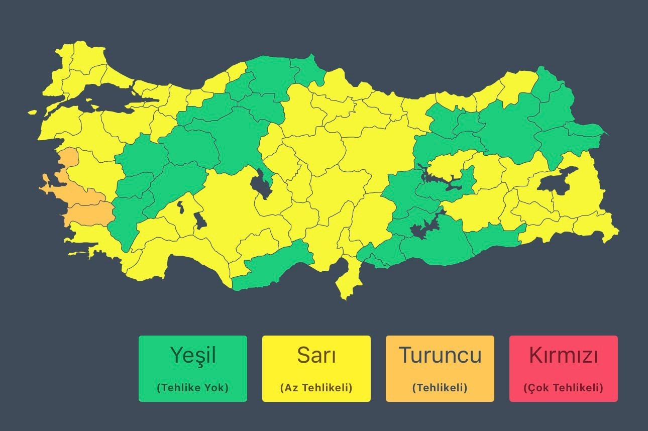 Kırklareli, Tekirdağ ve Edirne için sarı kodlu uyarı
