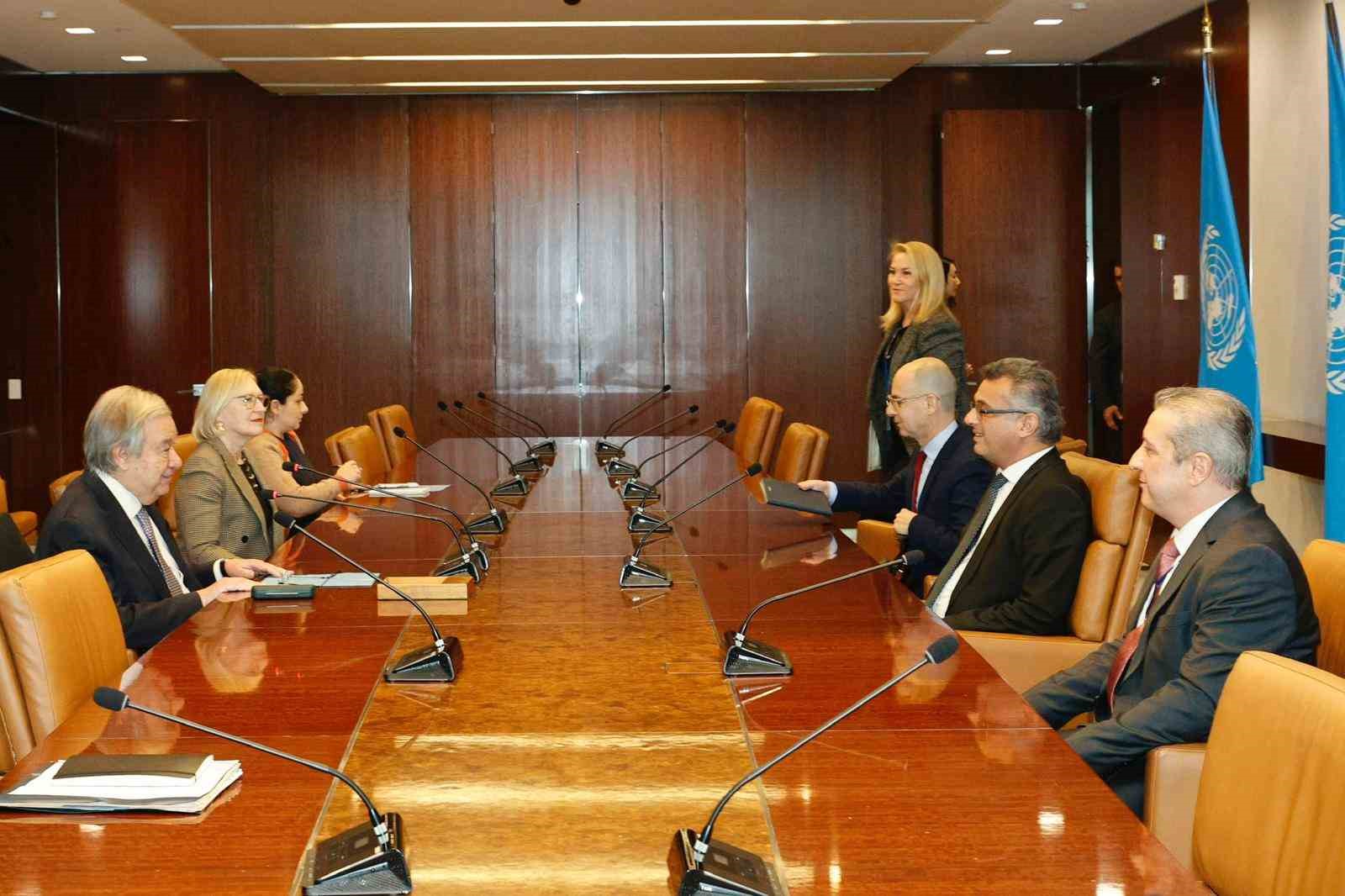 KKTC Cumhurbaşkanı Erhürman, BM Genel Sekreteri Guterres ile bir araya geldi
