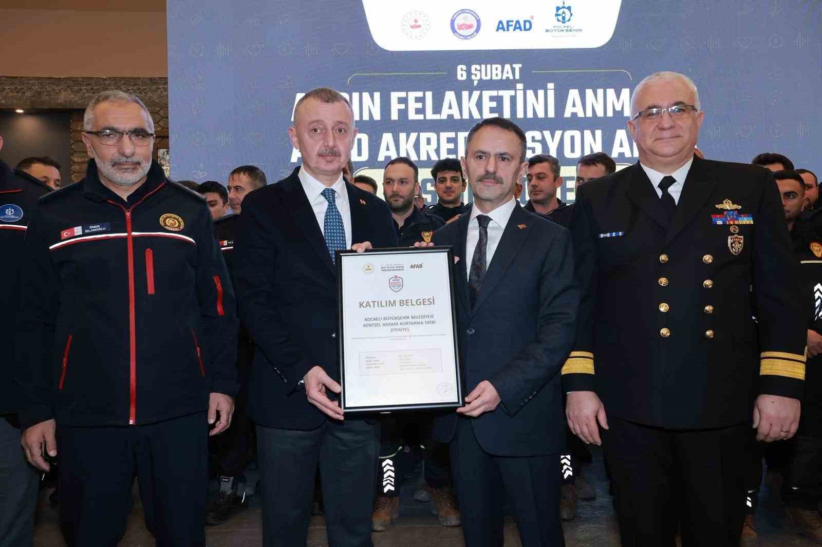 Kocaeli’nin arama kurtarma gücüne akreditasyon tescili

