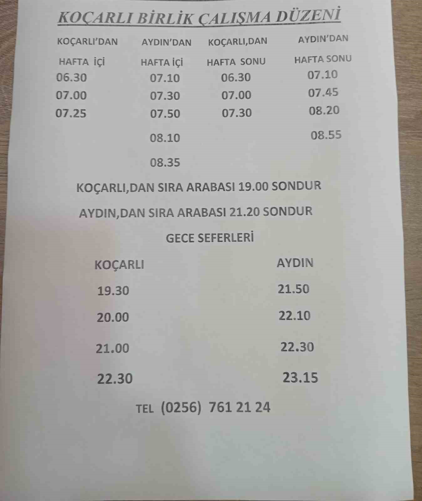 Koçarlı-Aydın hattında minibüs saatleri değişti
