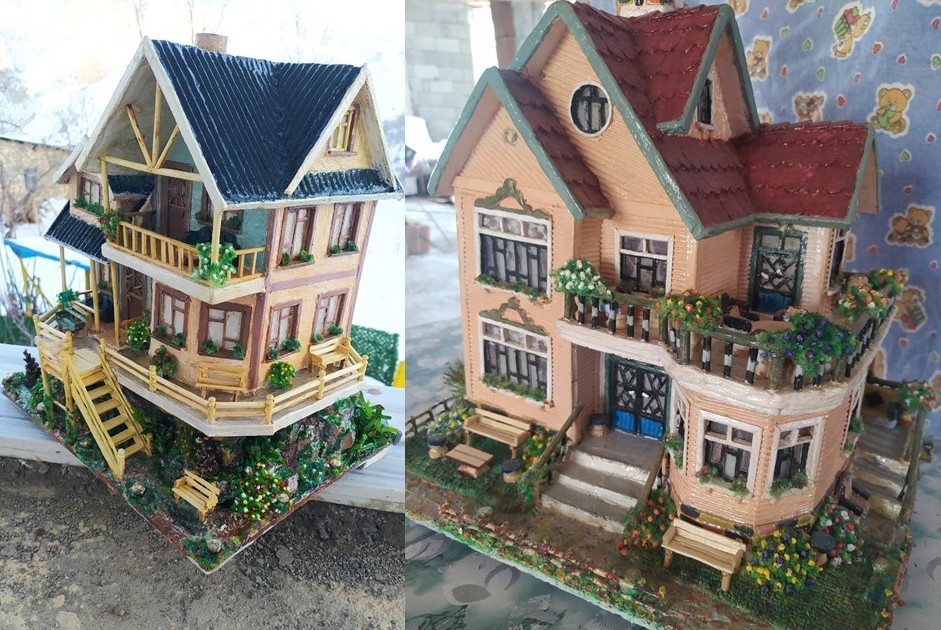 Konuşma ve işitme engelli vatandaş, atıkları sanata dönüştürüyor
