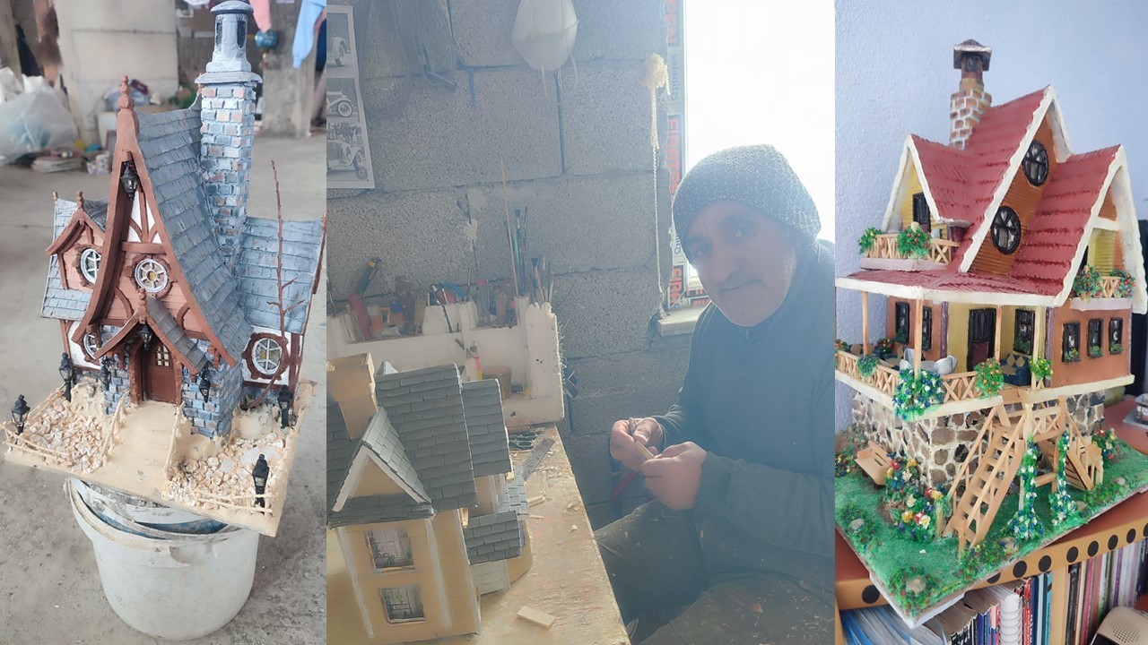 Konuşma ve işitme engelli vatandaş, atıkları sanata dönüştürüyor
