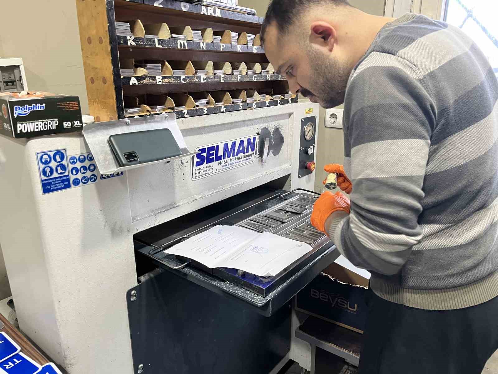 Konya’da plaka basım yoğunluğu devam ediyor
