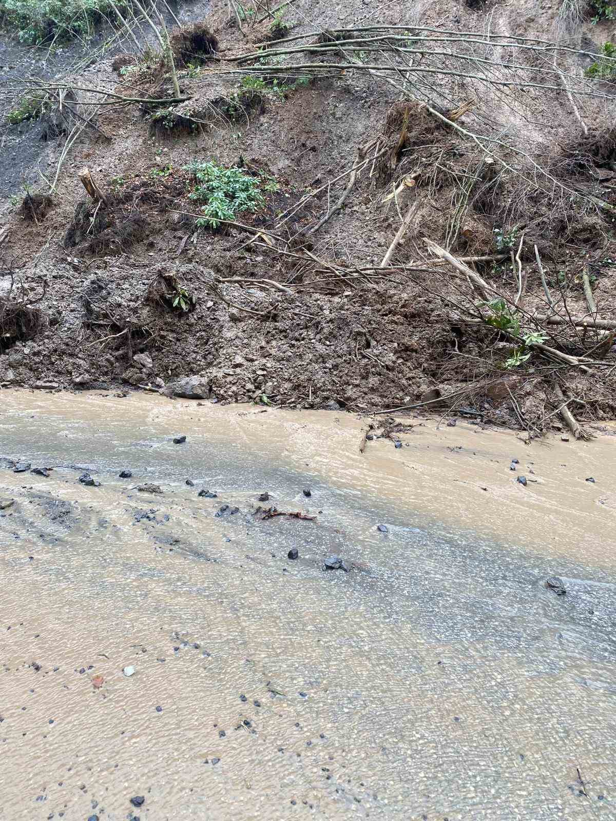 Köy yolunda tekrar heyelan meydana geldi
