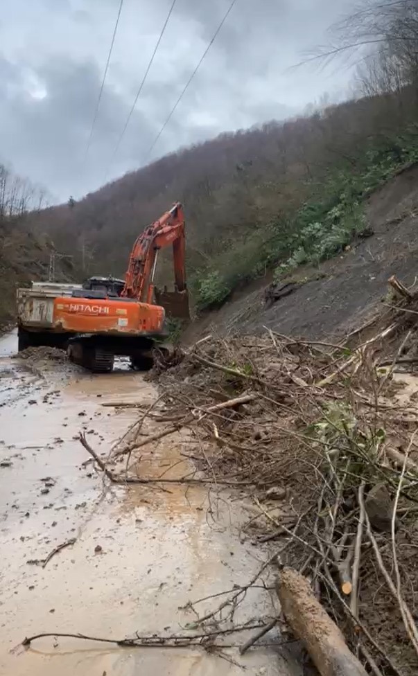 Köy yolunda tekrar heyelan meydana geldi
