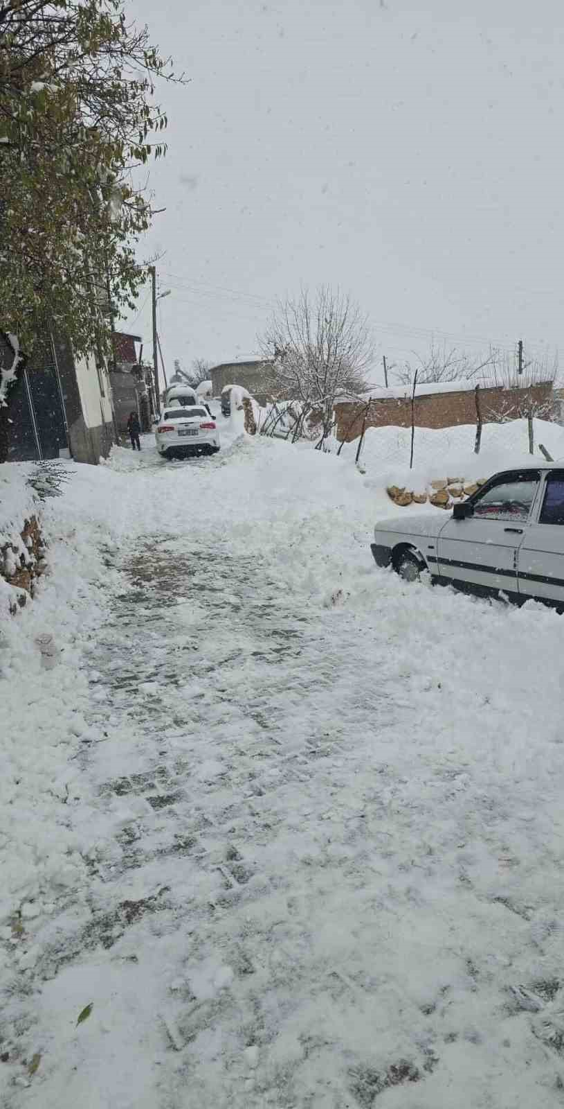 Köylüler kapanan sokaklarını elbirliğiyle açtı
