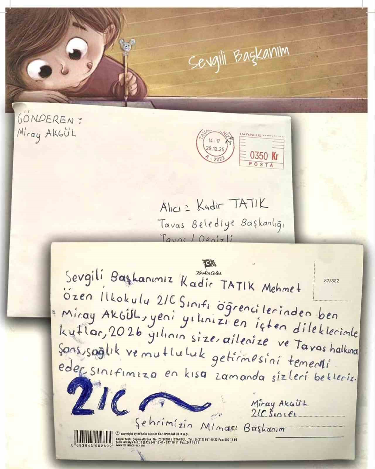 Küçük Miray’ın yeni yıl mektubu Başkan Tatık’ı duygulandırdı
