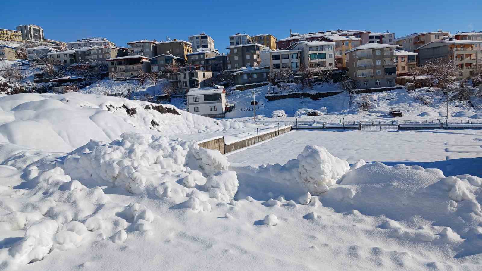 Kulp’ta kar çekildi, dondurucu soğuk etkisini artırdı
