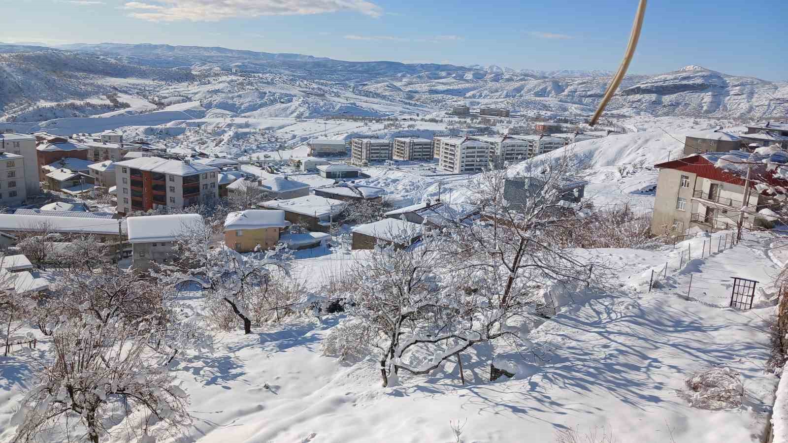 Kulp’ta kar çekildi, dondurucu soğuk etkisini artırdı
