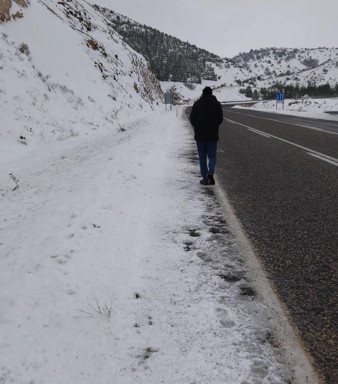 Kuşlar için yol kenarlarına buğday serptiler
