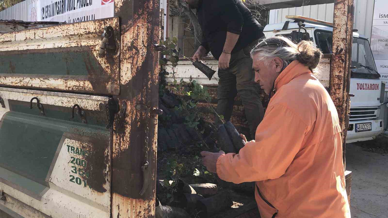 Mahalle muhtarından Datça’ya 2 bin harnup fidanı
