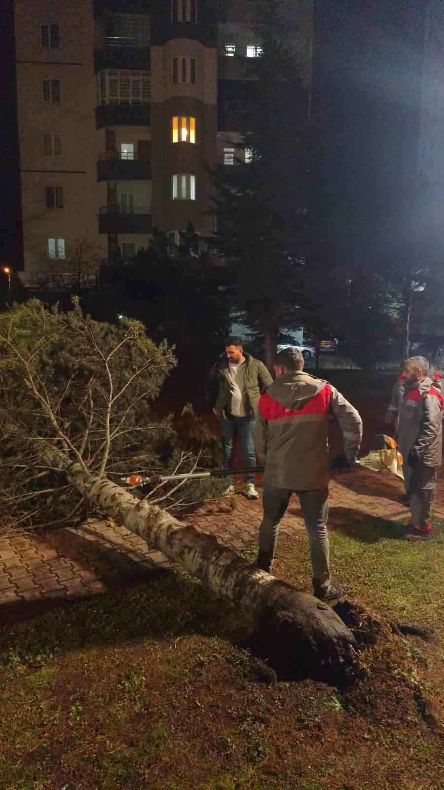 Melikgazi Belediyesi ekipleri rüzgar mesaisinde
