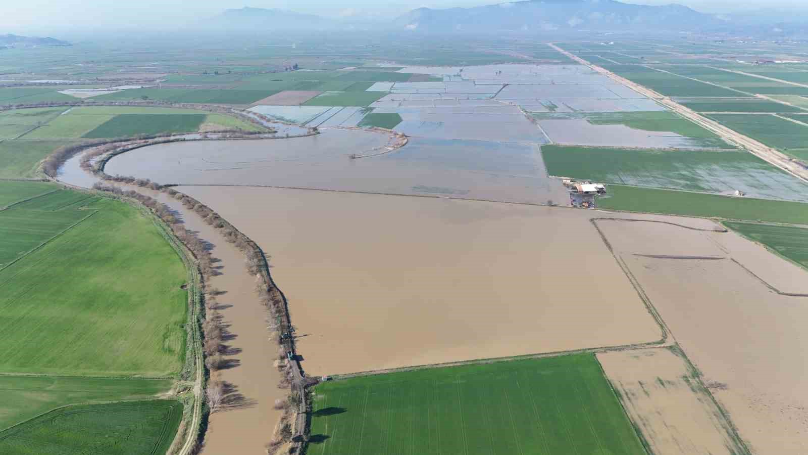Menderes taştı, yüzlerce dönüm sular altında kaldı
