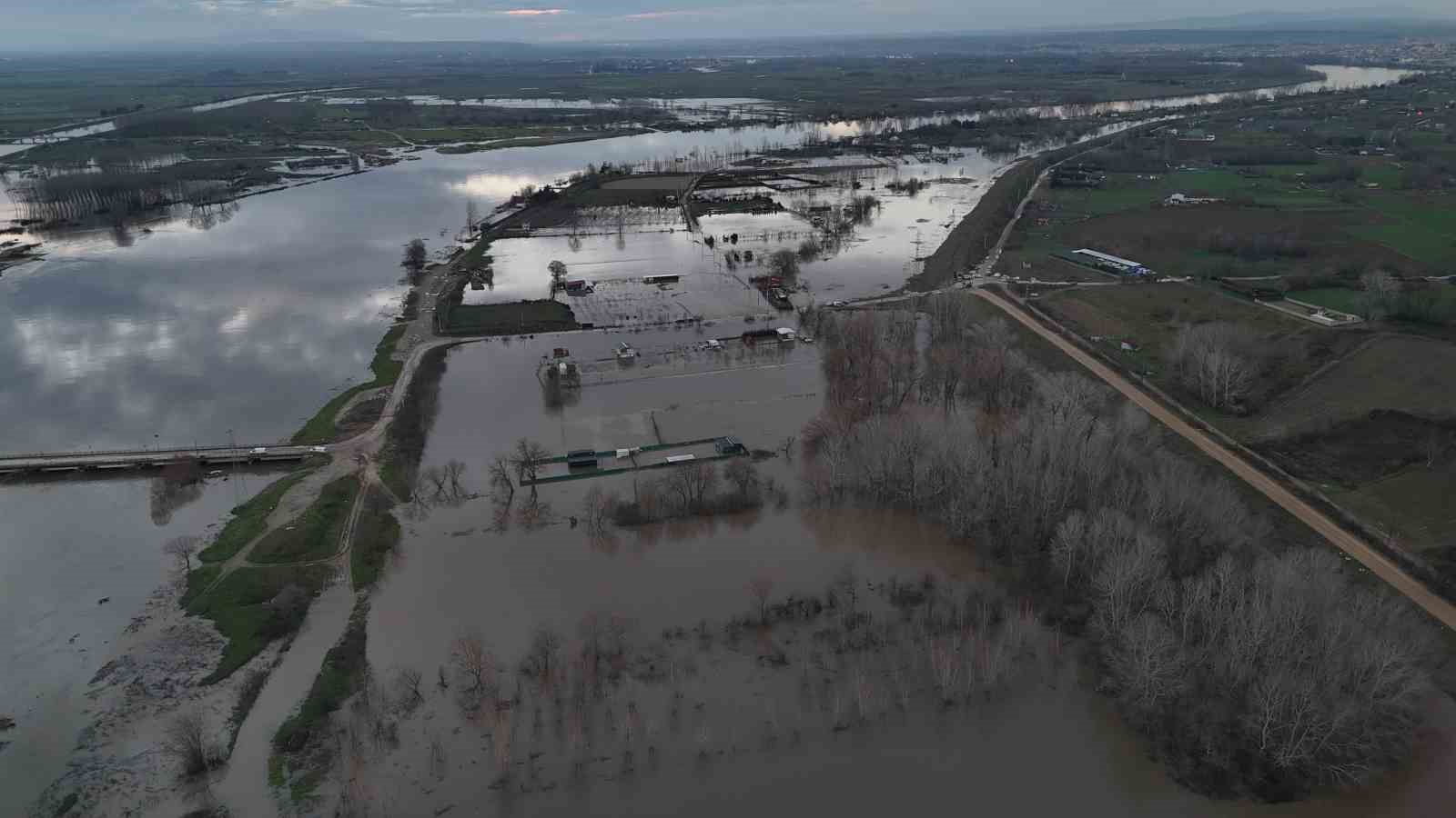 Meriç Nehri taştı; hayvanlar tahliye edildi, çiftçi malını kurtardı
