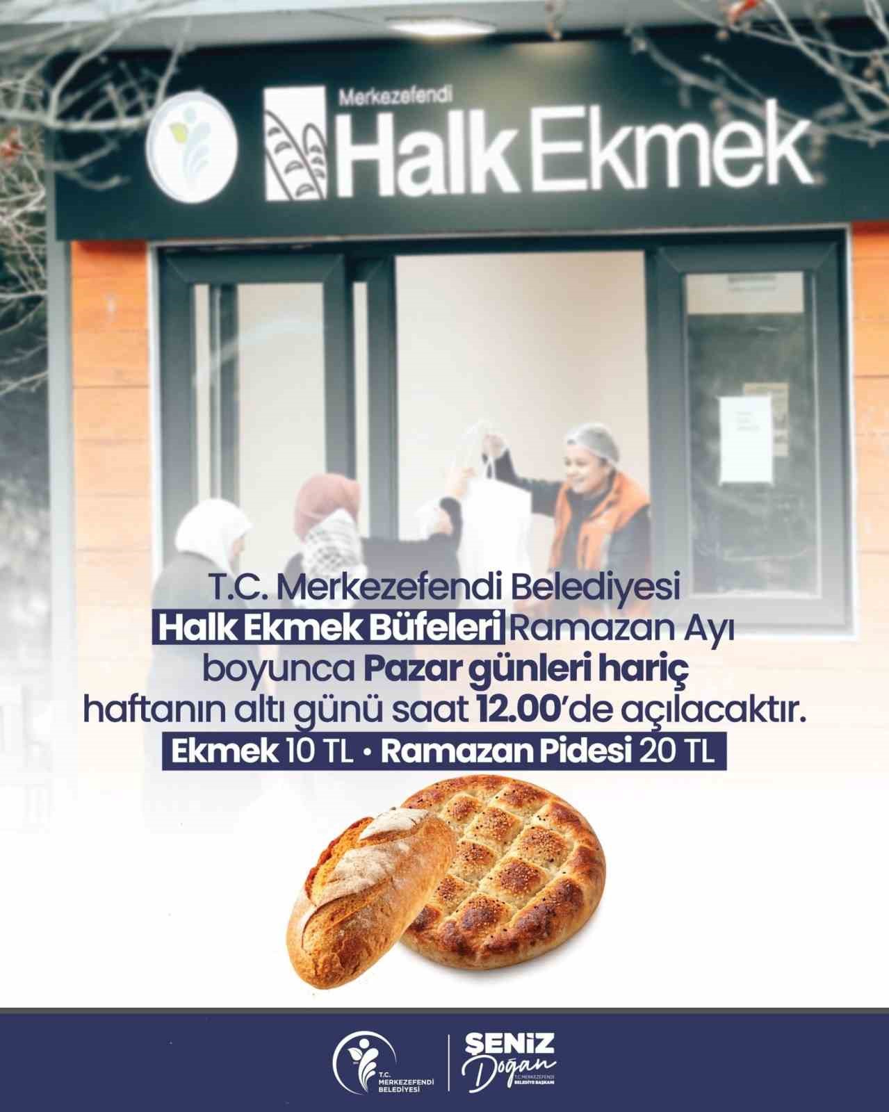 Merkezefendi Belediyesi Halk Ekmek büfeleri Ramazan ayında da hizmette

