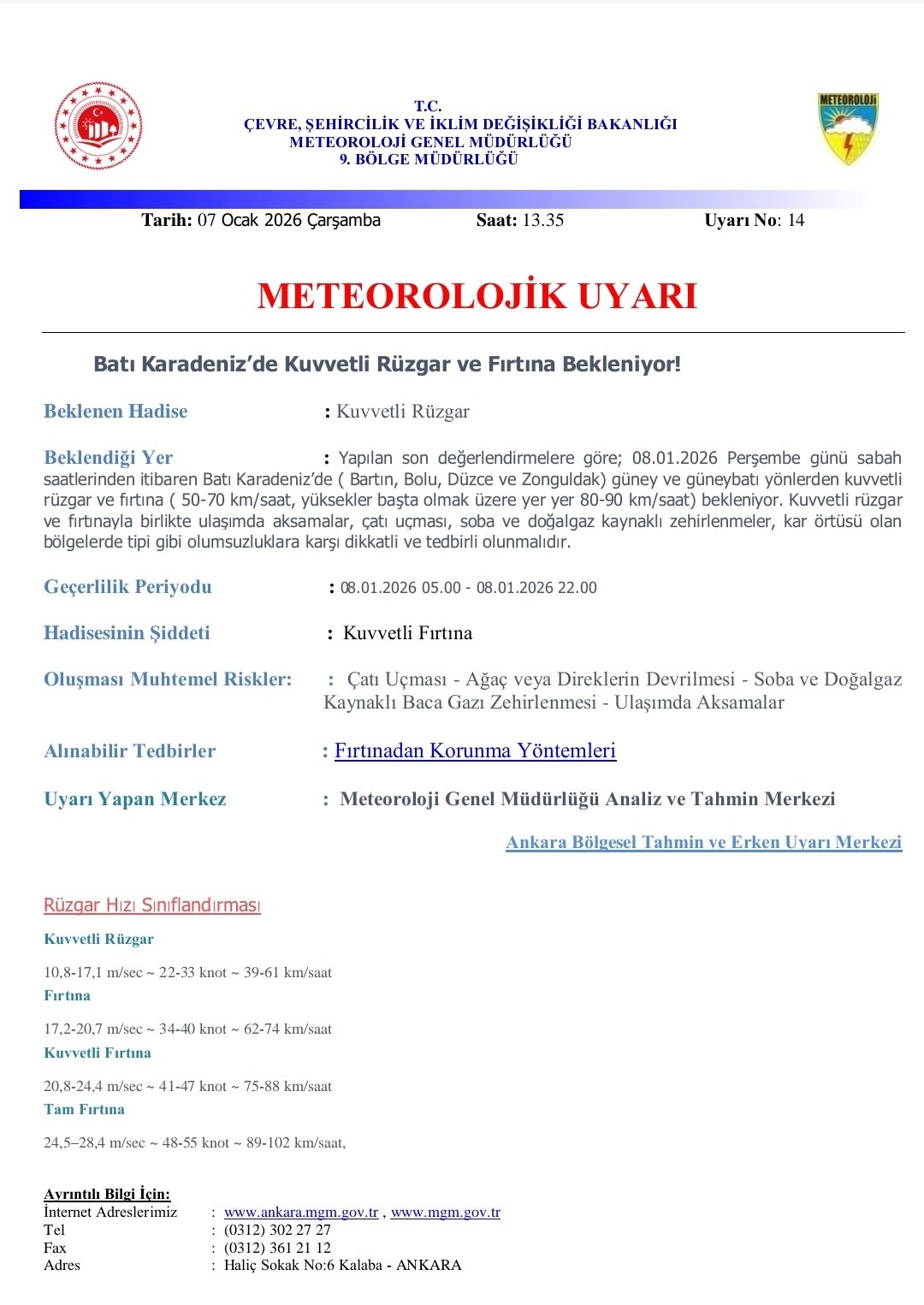 Meteoroloji’den Batı Karadeniz’e kuvvetli fırtına uyarısı
