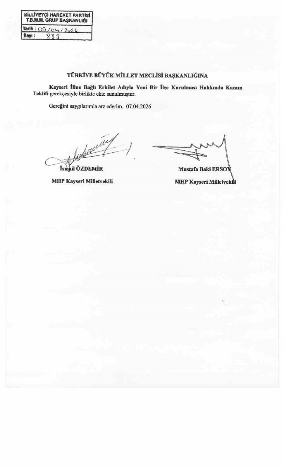 MHP’den Gesi ve Erkilet hamlesi
