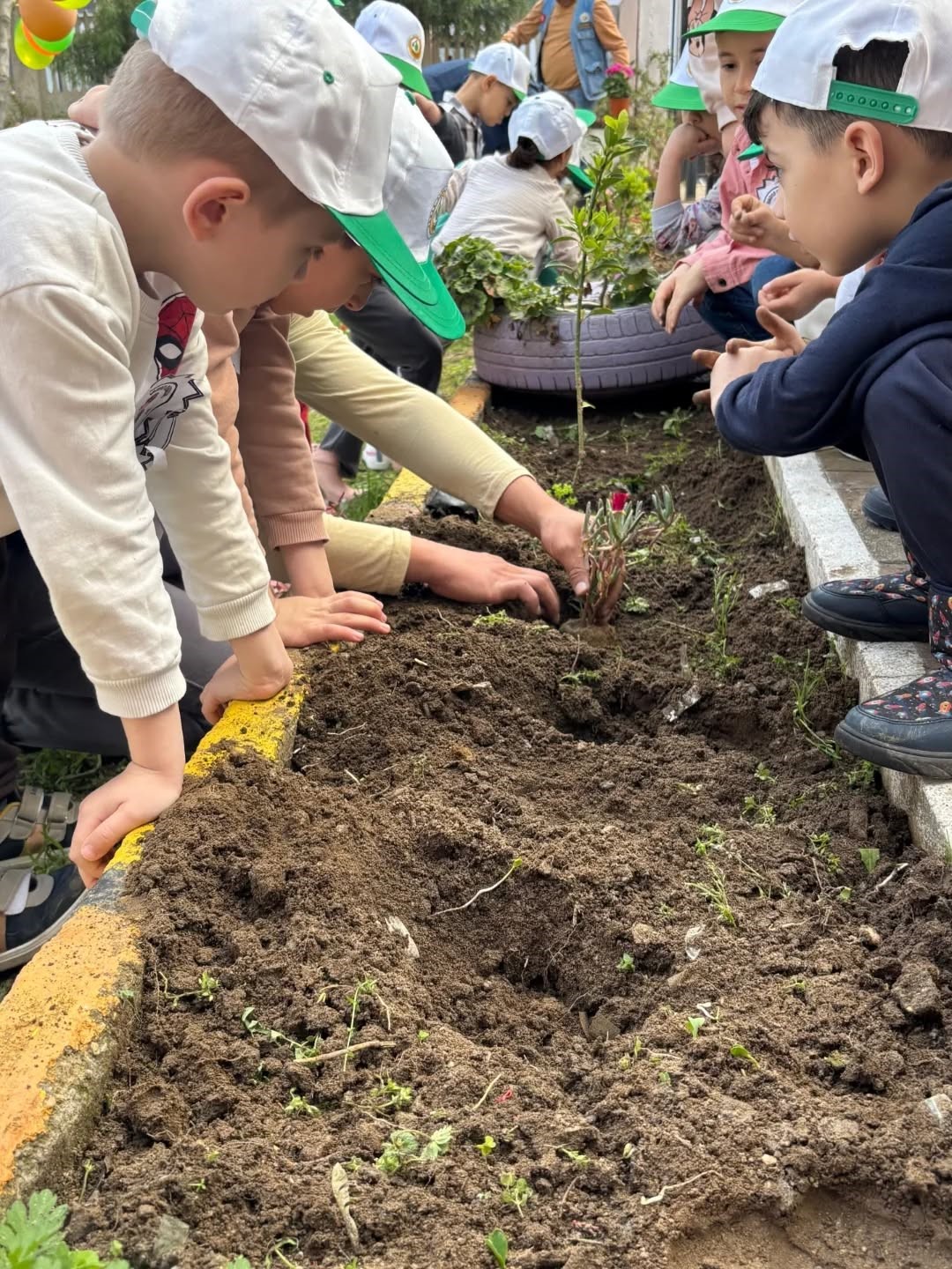 Minik eller toprakla buluştu
