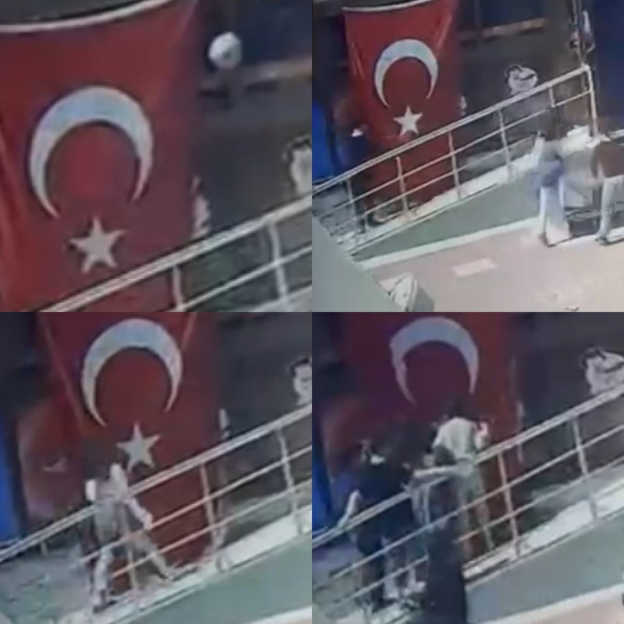 Minik öğrencilerin bayrak hassasiyeti: Topun çarptığı bayrağı öptüler
