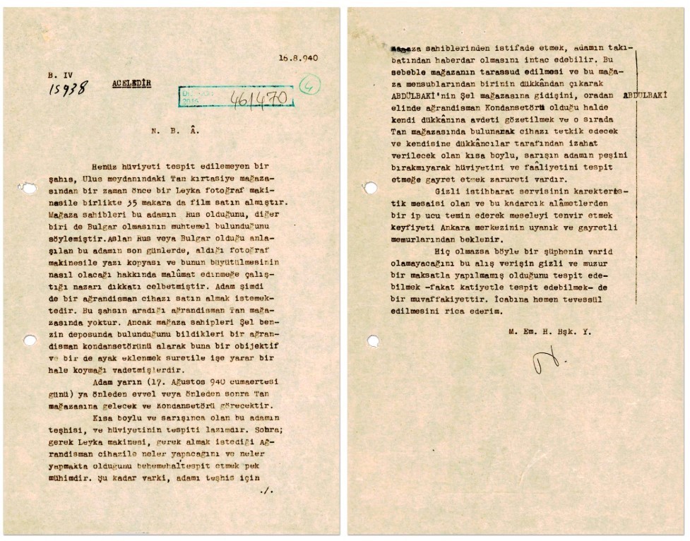 MİT’ten 1940 tarihli "acele" ibareli şüpheli takibi belgesi paylaşıldı
MİT’ten 1940 tarihli "acele" ibareli şüpheli takibi belgesi paylaşıldı