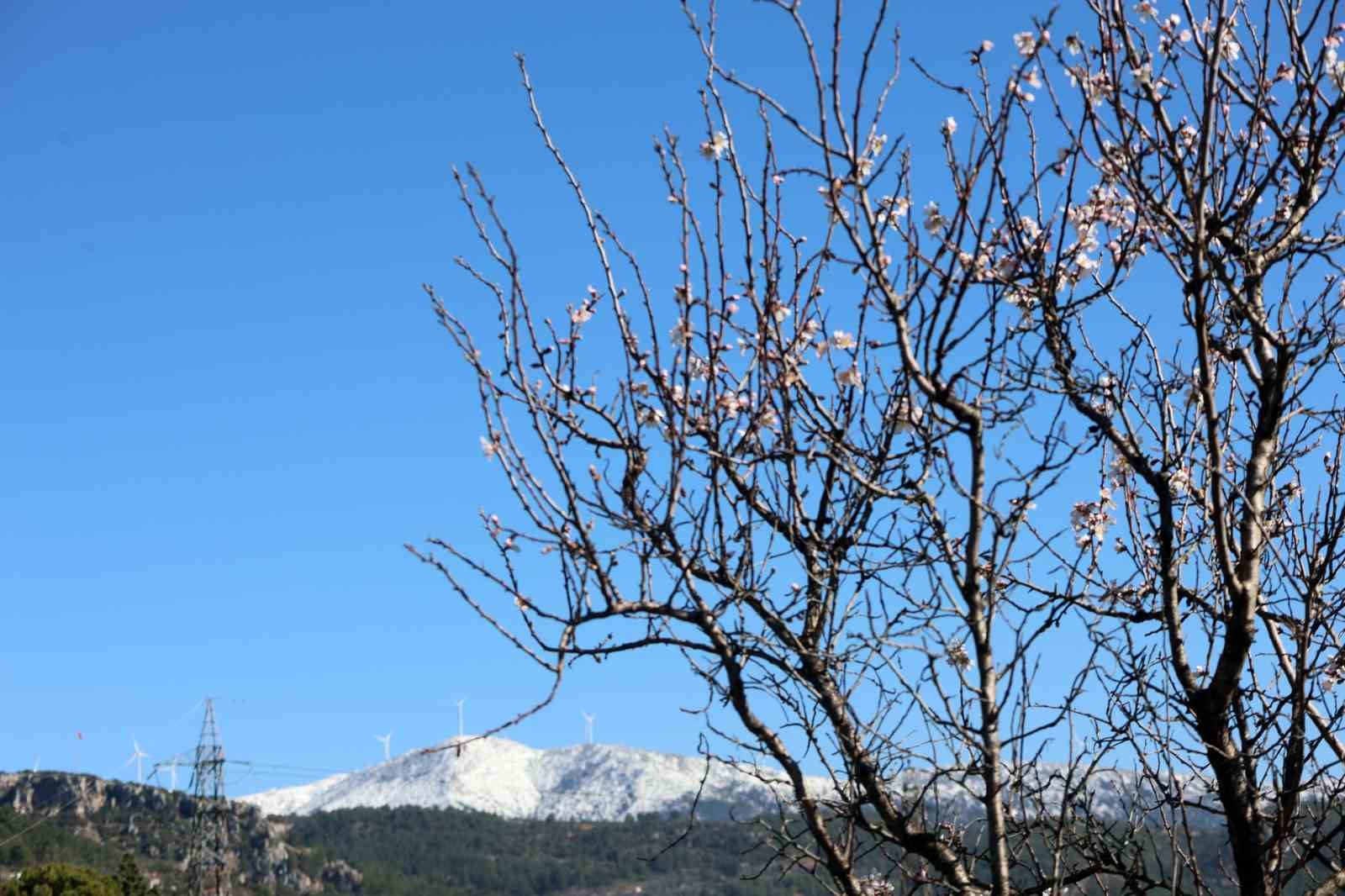 Muğla’da kış ve bahar aynı karede
