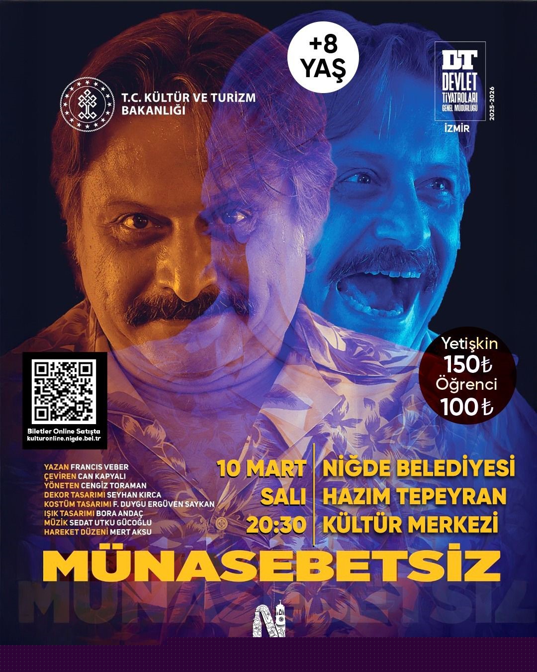 "Münasebetsiz" oyunu Niğdeli tiyatroseverlerle buluşacak
