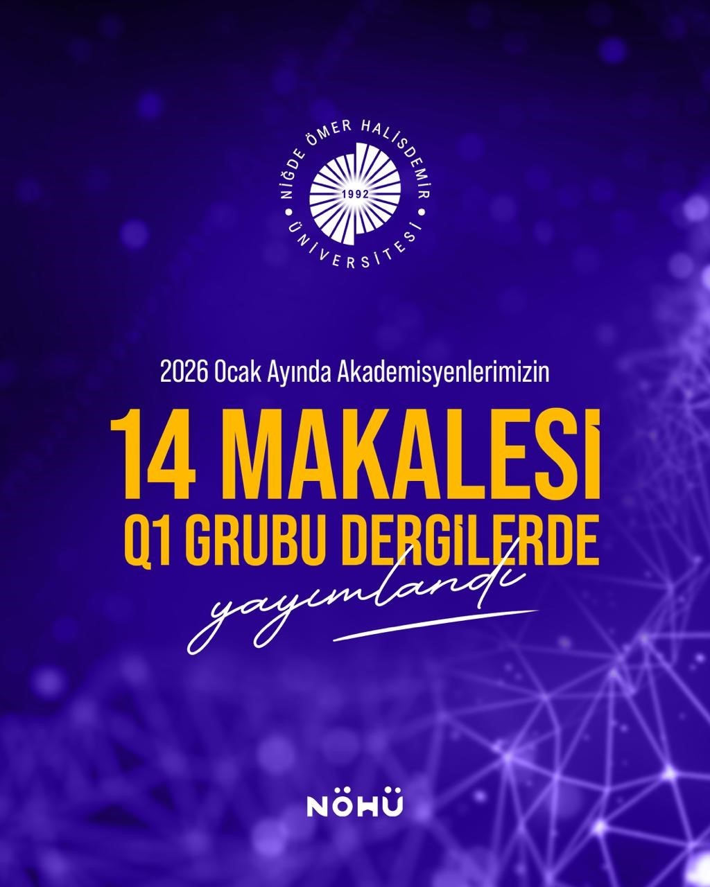 Niğde Ömer Halisdemir Üniversitesi akademisyenlerinden uluslararası yayın başarısı
