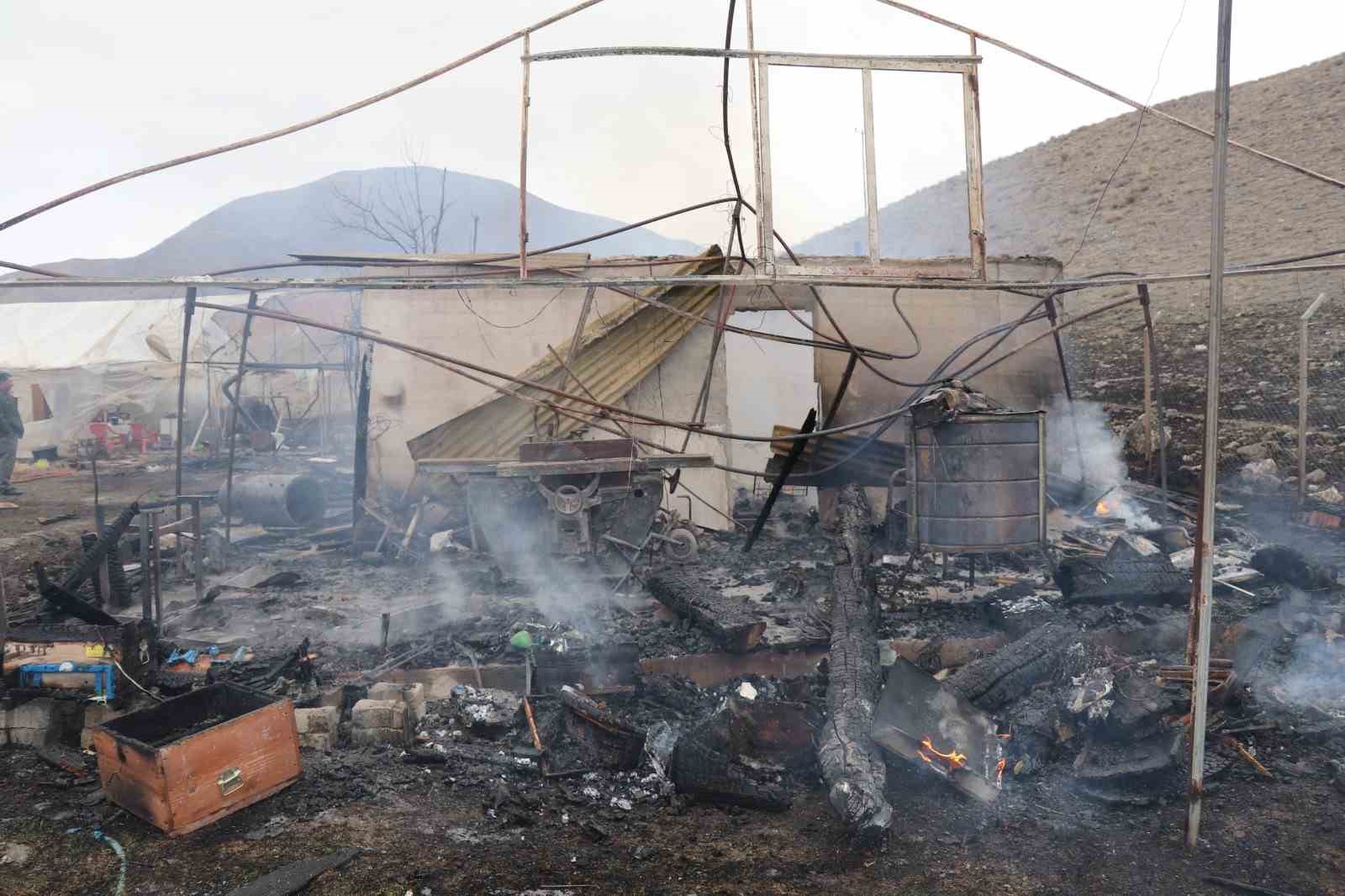 Oltu’da korkutan yangın: Arı kovanları yandı

