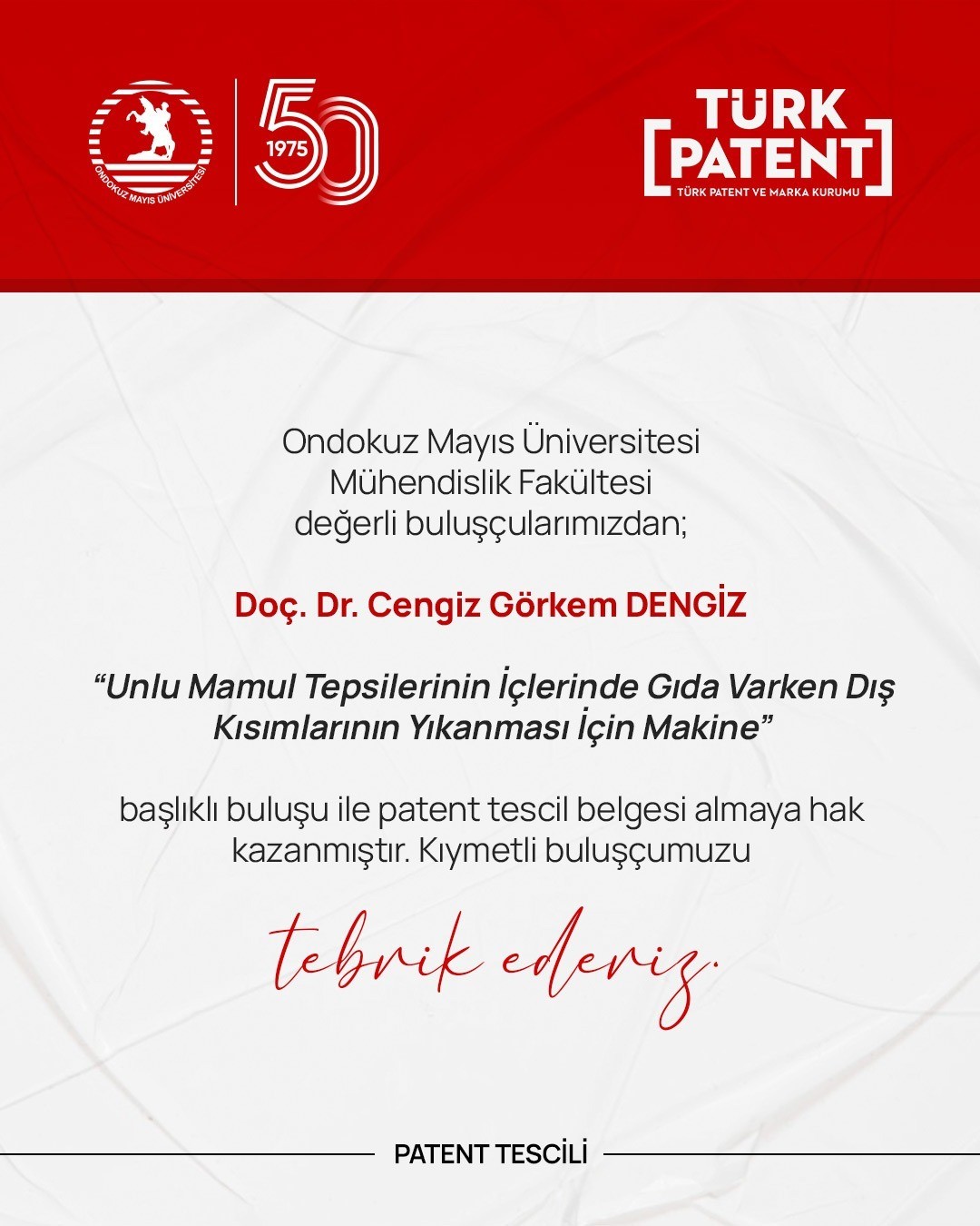 OMÜ’den iki yeni patent: Tepsilerde hijyen ve elektrokromik ölçümde yenilik
