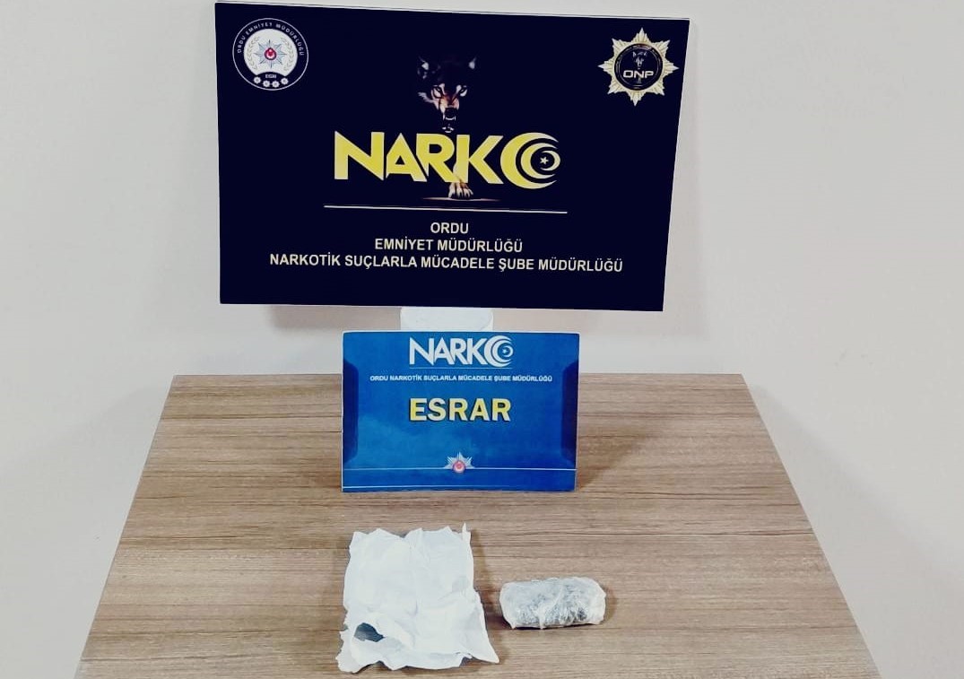 Ordu’da uyuşturucu operasyonunda 1 tutuklama
