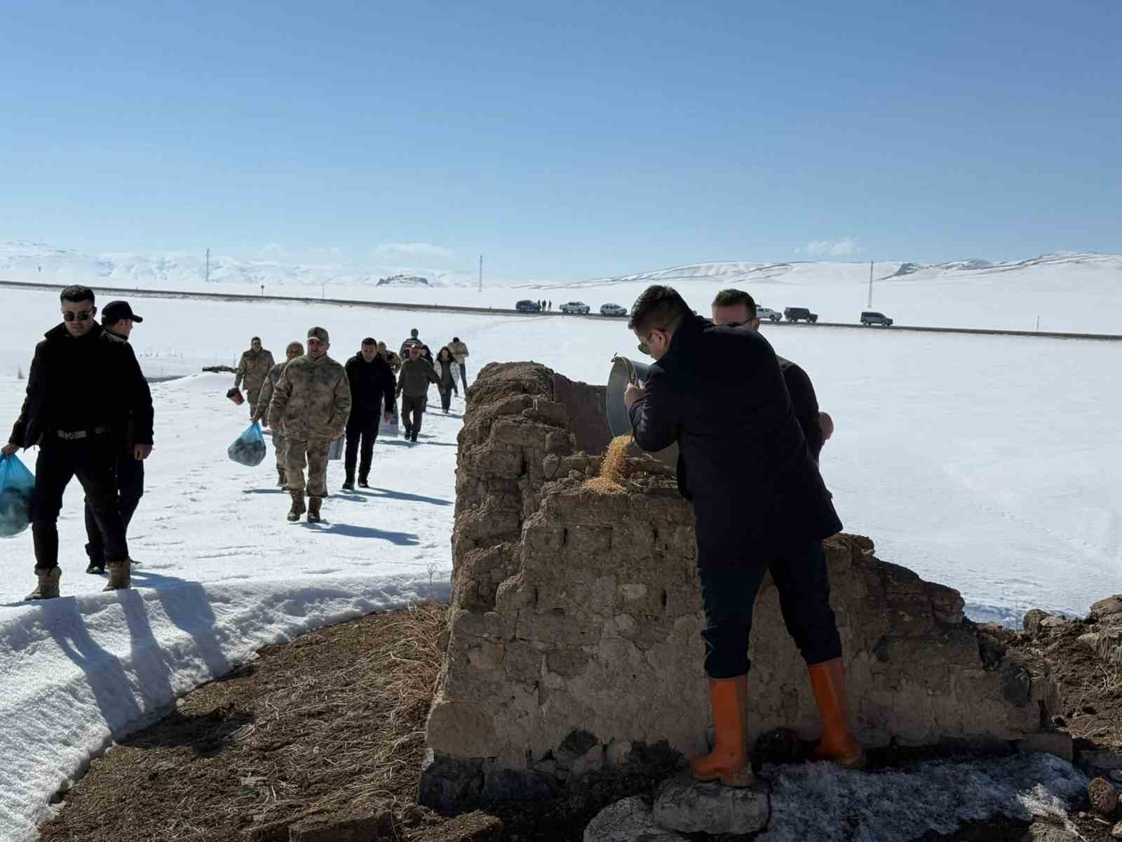 Özalp ilçesinde doğaya yem bırakıldı
