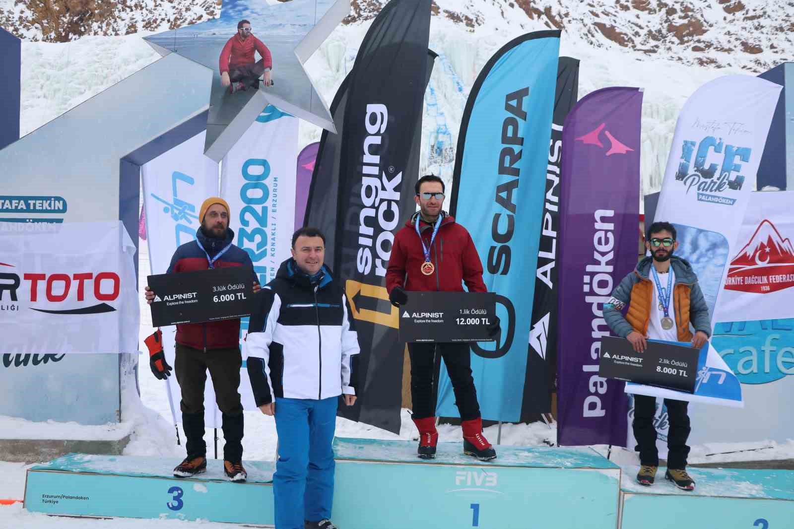 Palandöken Kayak Merkezi’nde Türkiye Buz Tırmanışı Şampiyonası gerçekleştirildi
