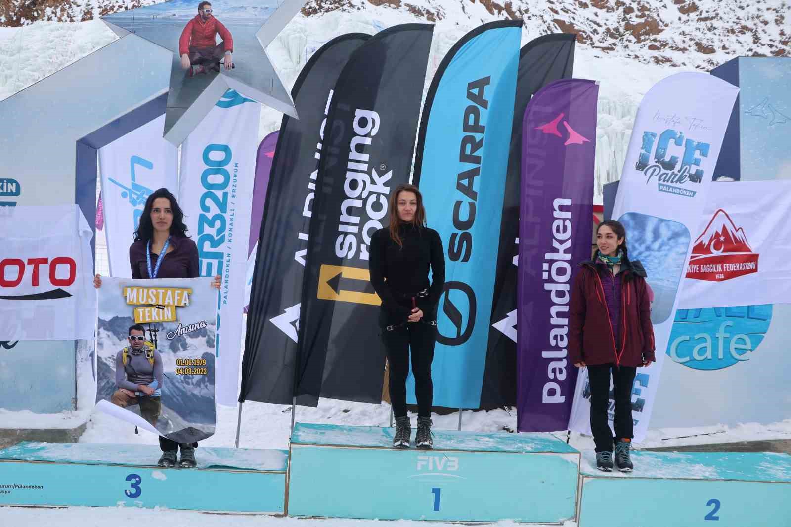 Palandöken Kayak Merkezi’nde Türkiye Buz Tırmanışı Şampiyonası gerçekleştirildi
