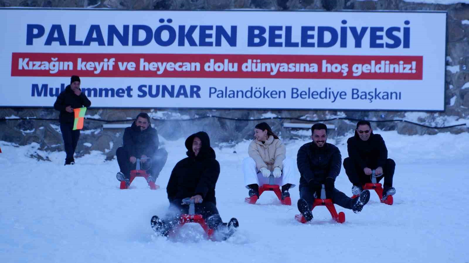 Palandöken’i bu kez gazeteciler şenlendirdi
