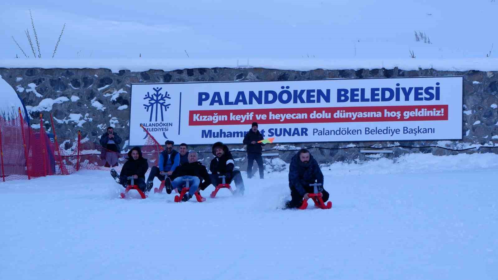 Palandöken’i bu kez gazeteciler şenlendirdi
