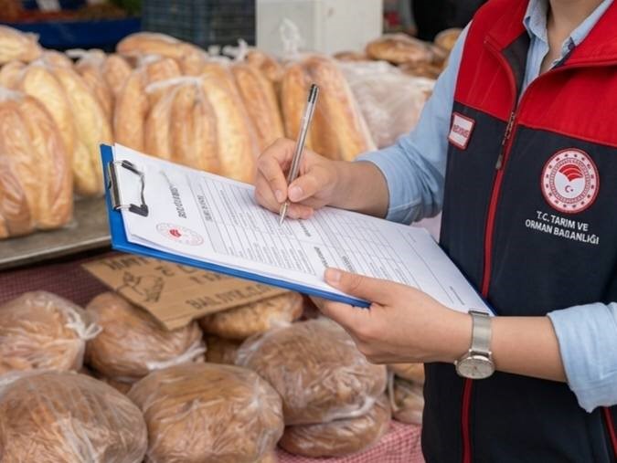 Pazarda etiketsiz ve ambalajsız ekmek satan esnaf hakkında işlem yapıldı
